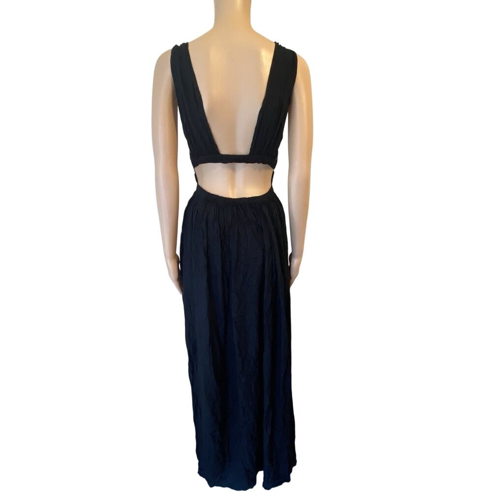 ASOS Swim CoverUp MaxiDress Black Lightweight Cut Out Sexy Feminine Beachy 4/S - Picture 4 of 8